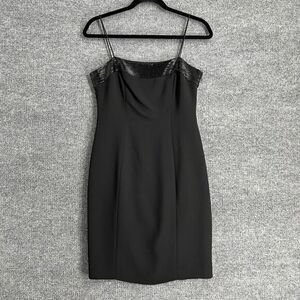Vintage Jones New York Cocktail Dress Womens 6 Petite Black Beaded Fitted EUC